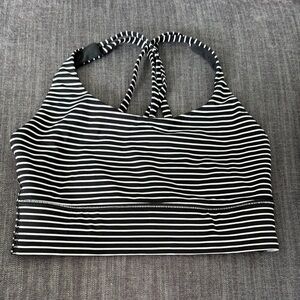 Striped Black and White Halter Top